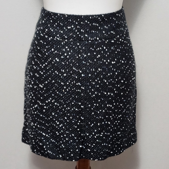 The Limited black ivory confetti tweed wool blend mini skirt size 10 - Picture 5 of 8